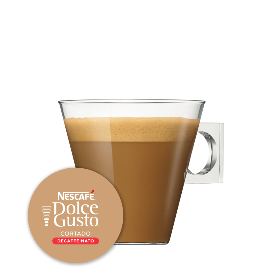 Cortado Decaffeinato NESCAFÉ® Dolce Gusto® kapszula és csésze